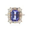 Image 1 : 14KT Rose Gold 4.08 ctw Tanzanite and Diamond Ring