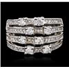 Image 1 : 14KT White Gold 0.88 ctw Diamond Ring