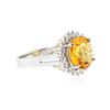 Image 2 : 14KT White Gold 4.03 ctw Citrine and Diamond Ring