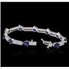Image 3 : 14KT White Gold 10.40 ctw Sapphire and Diamond Bracelet