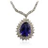 Image 1 : 18KT White Gold 33.91 ctw GIA Certified Tanzanite and Diamond Necklace