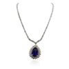 Image 2 : 18KT White Gold 33.91 ctw GIA Certified Tanzanite and Diamond Necklace