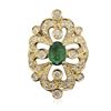 Image 1 : 14KT Yellow Gold 0.83 ctw Emerald and Diamond Ring