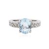 Image 1 : 14KT White Gold 2.13 ctw Aquamarine and Diamond Ring
