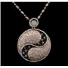 Image 2 : 14KT Two-Tone Gold 3.88 ctw Diamond Pendant With Chain