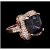 Image 2 : 14KT Rose Gold 15.00 ctw Spinel and Diamond Ring