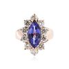 Image 1 : 14KT Rose Gold 3.48 ctw Tanzanite and Diamond Ring