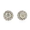 Image 1 : 18KT White Gold 1.39 ctw Diamond Stud Earrings