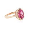 Image 2 : 14KT Rose Gold 2.95 ctw Tourmaline and Diamond Ring