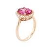 Image 3 : 14KT Rose Gold 2.95 ctw Tourmaline and Diamond Ring