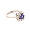 Image 2 : 14KT White Gold 1.09 ctw Tanzanite and Diamond Ring