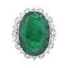Image 1 : 14KT White Gold 13.35 ctw Emerald and Diamond Ring