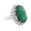 Image 2 : 14KT White Gold 13.35 ctw Emerald and Diamond Ring