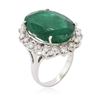 Image 3 : 14KT White Gold 13.35 ctw Emerald and Diamond Ring