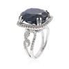 Image 3 : 18KT White Gold 14.09 ctw Sapphire and Diamond Ring