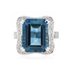 Image 1 : 14KT White Gold 16.86 ctw Blue Topaz and Diamond Ring