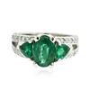 Image 1 : 14KT White Gold 2.42 ctw Emerald Ring