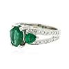 Image 2 : 14KT White Gold 2.42 ctw Emerald Ring