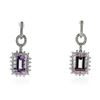 Image 1 : 18KT White Gold 13.38 ctw Amethyst and Diamond Earrings