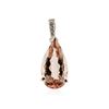 Image 1 : 14KT White Gold 3.65 ctw Morganite and Diamond Pendant
