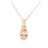 Image 1 : 14KT Rose Gold 3.40 ctw Morganite and Diamond Pendant With Chain