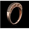 Image 3 : 14KT Rose Gold 0.20 ctw Diamond Ring
