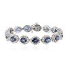 Image 1 : 14KT White Gold 11.40 ctw Sapphire and Diamond Bracelet