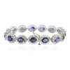 Image 2 : 14KT White Gold 11.40 ctw Sapphire and Diamond Bracelet