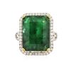 Image 1 : 14KT Two-Tone 16.49 ctw Emerald and Diamond Ring