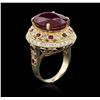 Image 3 : 14KT Yellow Gold 12.34 ctw Ruby and Diamond Ring