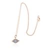 Image 1 : 14KT Rose Gold 0.12 ctw Diamond Evil Eye Pendant With Chain