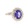 Image 2 : 14KT White Gold 1.86 ctw Tanzanite and Diamond Ring
