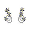 Image 1 : 14KT White Gold 3.36 ctw Sapphire and Diamond Earrings