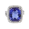 Image 1 : 18KT White Gold GIA Certified 10.65 ctw Tanzanite and Diamond Ring