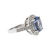 Image 2 : 14KT White Gold 4.79 ctw Tanzanite and Diamond Ring
