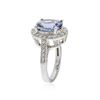 Image 3 : 14KT White Gold 4.79 ctw Tanzanite and Diamond Ring