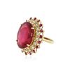 Image 2 : 14KT Yellow Gold 35.31 ctw Ruby and Diamond Ring