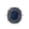 Image 1 : 18KT White Gold 17.38 ctw Sapphire and Diamond Ring