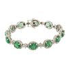 Image 1 : 14KT White Gold 10.60 ctw Emerald and Diamond Bracelet