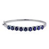 Image 1 : 14KT White Gold 4.68 ctw Sapphire and Diamond Bangle Bracelet