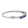 Image 2 : 14KT White Gold 4.68 ctw Sapphire and Diamond Bangle Bracelet