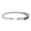 Image 3 : 14KT White Gold 4.68 ctw Sapphire and Diamond Bangle Bracelet