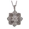 Image 1 : 18KT White Gold 2.04 ctw Diamond Flower Pendant With Chain