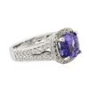 Image 2 : 18KT White Gold 2.81 ctw Tanzanite and Diamond Ring