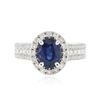 Image 1 : 18KT White Gold 1.57 ctw Sapphire and Diamond Ring
