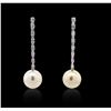 Image 1 : 18KT White Gold Pearl and Diamond Earrings