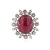 Image 1 : 14KT White Gold 11.03 ctw Ruby and Diamond Ring