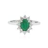 Image 1 : 14KT White Gold 0.73 ctw Emerald and Diamond Ring