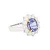 Image 2 : 14KT Two-Tone Gold 3.24 ctw Tanzanite and Diamond Ring