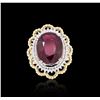Image 1 : 14KT Two-Tone Gold 13.13 ctw Ruby and Diamond Ring